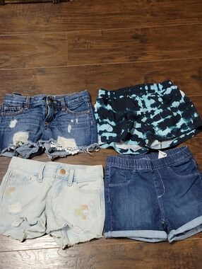OLD NAVY Girls' Light Blue Denim Shorts with Adjustable Waist
